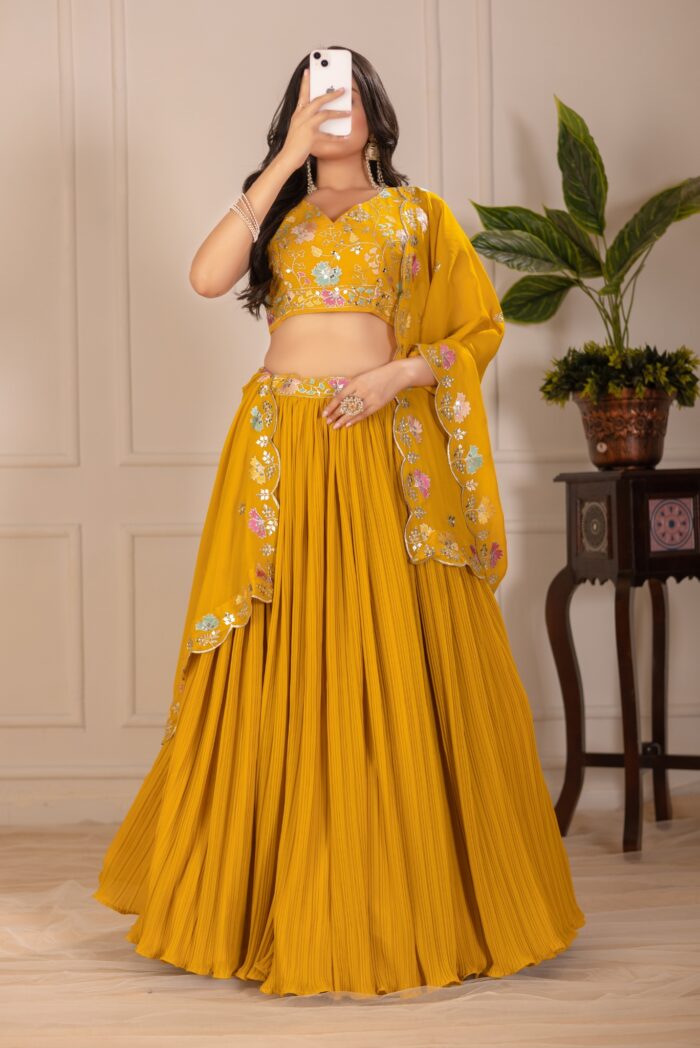 Royal threads. Modern souls. Yellow Presenting our latest lehenga collection