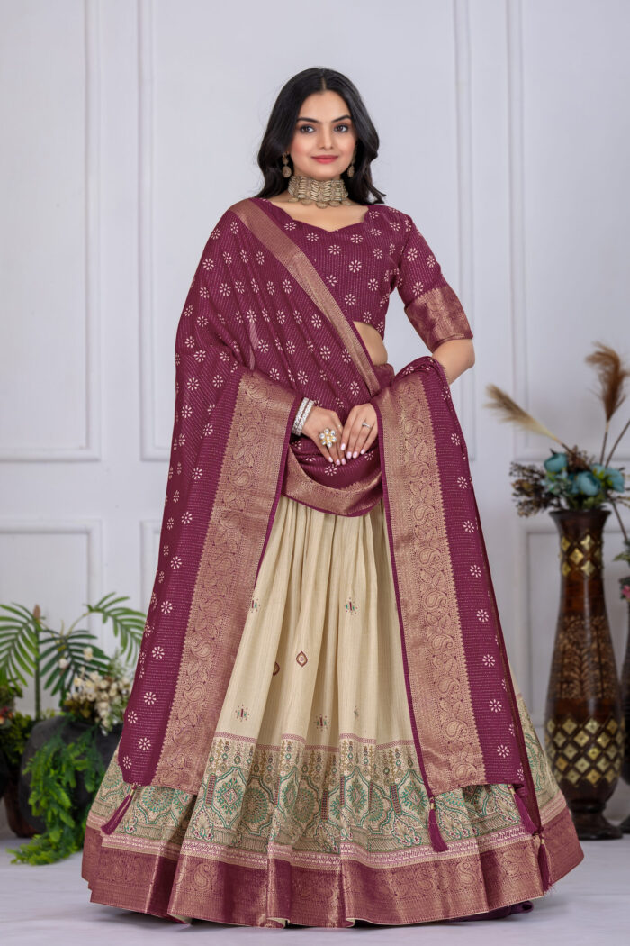 Traditional Royalty – Jari Lined Lehenga with Rich Prints