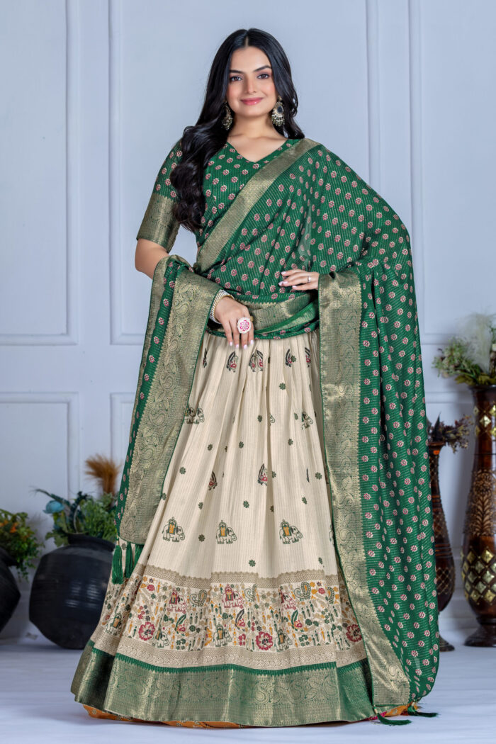 Tradition Meets Elegance – Lichi Jacquard Lehenga Set