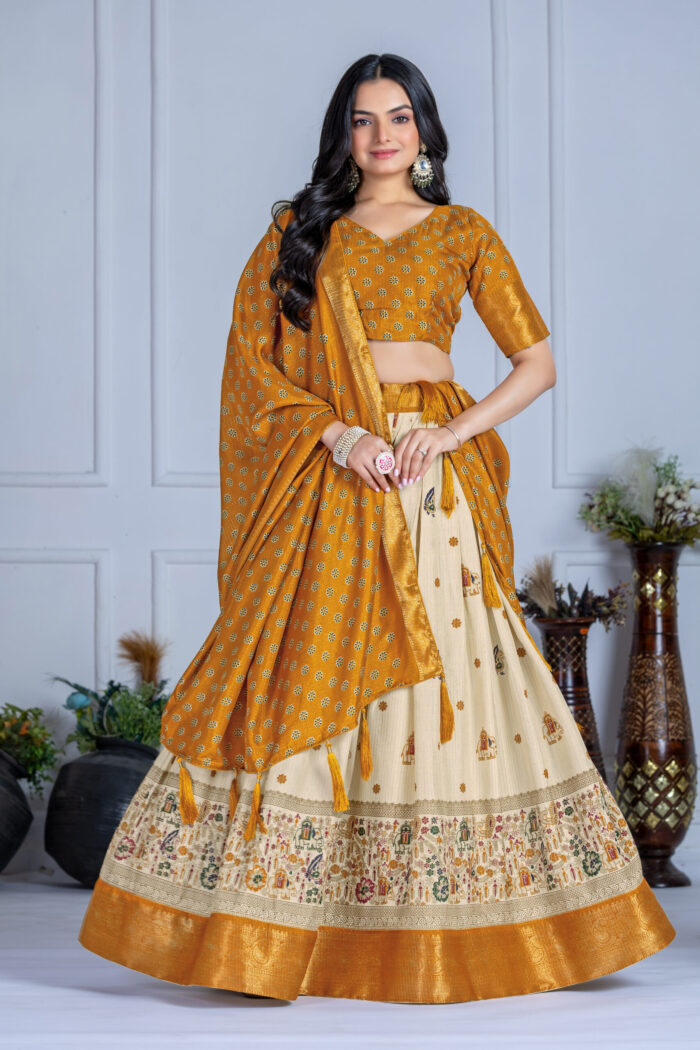 Classic Charm – Lichi Fabric Lehenga for Every Occasion