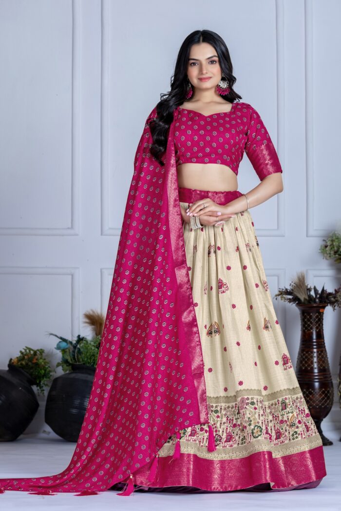 Drape in Royalty – Jacquard & Jari Work Lehenga
