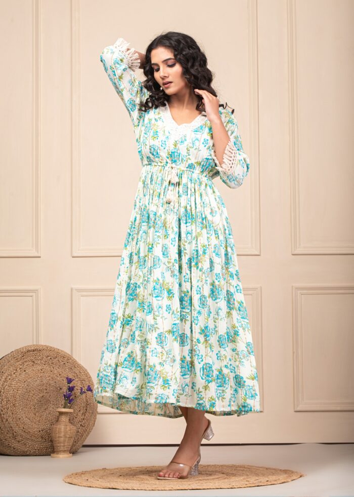 Women A-line Dark Blue Above Knee & Mid Thigh Length Dress