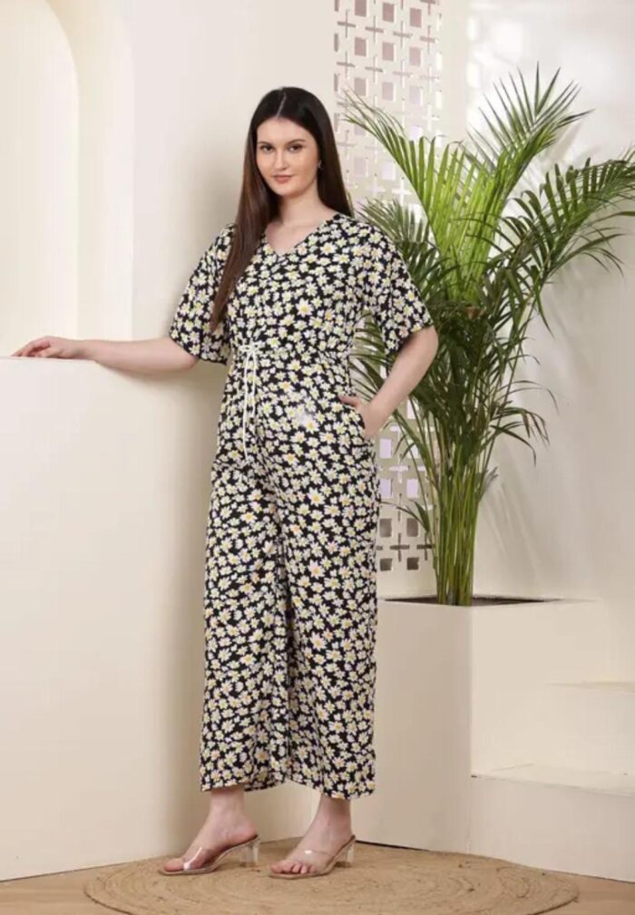 Floral Printed Crepe Jumpsuit for Women