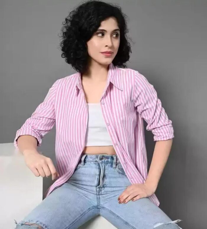 Rayon crepe pink shirt