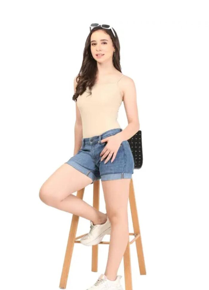 Women Blue Denim Shorts