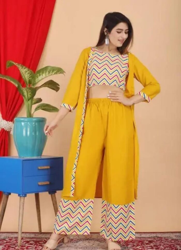 Mustard Yellow Rayon Slub Co-Ord Set