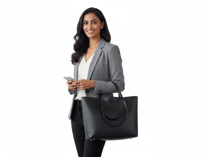 Black Color - Bold Look - Solid Pattern for Casual Style Handbag