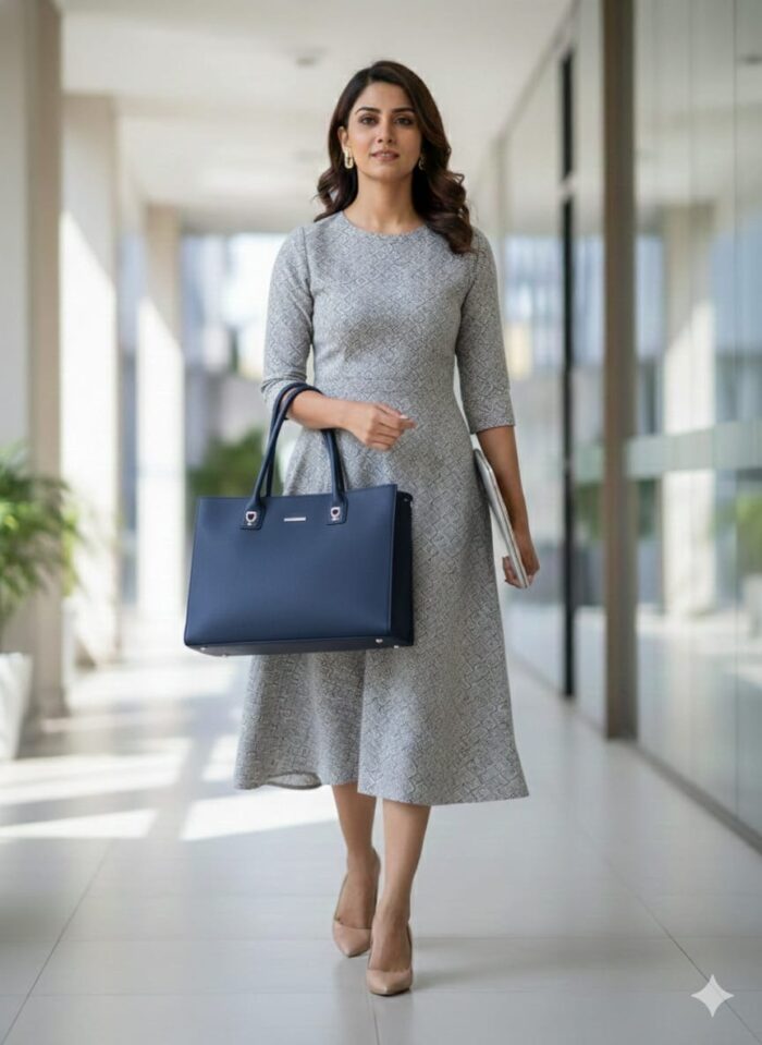 Navy Blue Women’s Office Tote Bag